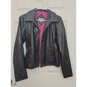 Vintage‎ Women's Large Black Rave Jacket Polyurethane "Rock Princess"